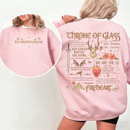 Throne of Glass Book Sided Sweatshirt Aelin Galathynius The Thirteen Inspired Sjm Merch Fantasy Reader Apparel Matching Hoodies