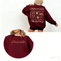 Throne of Glass Book Sided Sweatshirt Aelin Galathynius The Thirteen Inspired Sjm Merch Fantasy Reader Apparel Matching Hoodies