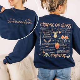 Throne of Glass Book Sided Sweatshirt Aelin Galathynius The Thirteen Inspired Sjm Merch Fantasy Reader Apparel Matching Hoodies