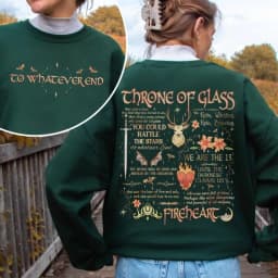 Throne of Glass Book Sided Sweatshirt Aelin Galathynius The Thirteen Inspired Sjm Merch Fantasy Reader Apparel Matching Hoodies