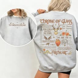 Throne of Glass Book Sided Sweatshirt Aelin Galathynius The Thirteen Inspired Sjm Merch Fantasy Reader Apparel Matching Hoodies