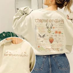 Throne of Glass Book Sided Sweatshirt Aelin Galathynius The Thirteen Inspired Sjm Merch Fantasy Reader Apparel Matching Hoodies