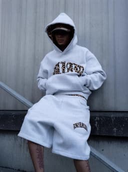 New Fashionable Leopard Print Letter Embroidery Street Casual Pants Men's and Women's Versatile Hooded Sweatshirt Pants Set Y2K