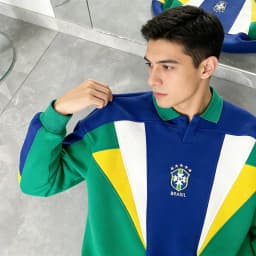 Y2K Autumn and Spring Loose Brazilian Letter Embroidery Three-Dimensional Splicing Design Men's and Women's Sports Tops