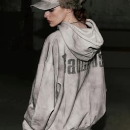 Washed Vintage Loose Hoodie Women's American Style Casual Sportswear Outerwear Long Sleeve Zipper Closure Regular Fit