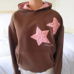 2025 European and American Star Embroidered Hooded Versatile Loose Casual Pullover Hoodie