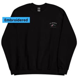 ST.MORITZ Ski Club Pocket Embroidered Unisex Black Sweatshirts Thick Crewneck Long Sleeve Retro Pullover Autumn Casual Sweaters