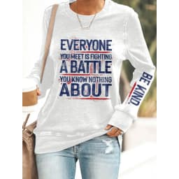 ilstile Women's Long Sleeve Letter Print Sweatshirts Autumn Winter Casual Loose Round Neck Outdoor Hoodies Hot Sale