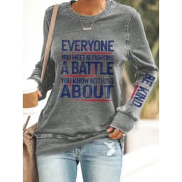 ilstile Women's Long Sleeve Letter Print Sweatshirts Autumn Winter Casual Loose Round Neck Outdoor Hoodies Hot Sale