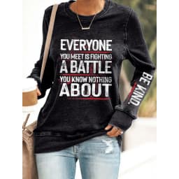 ilstile Women's Long Sleeve Letter Print Sweatshirts Autumn Winter Casual Loose Round Neck Outdoor Hoodies Hot Sale