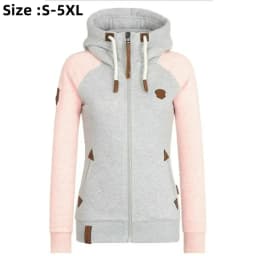 New 2026 Women's Casual Hoodies Jacket Zipper Mixed Colors Ladies' Coats Tops Casual Sweatshirt Hoodies Large Size Women Clothes