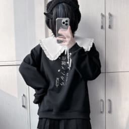 Japanese Style Subculture Cute Sweet Girl Pullover Solid Y2k Women Autumn Loose Casual Fashion Hoodie Sweatershirt