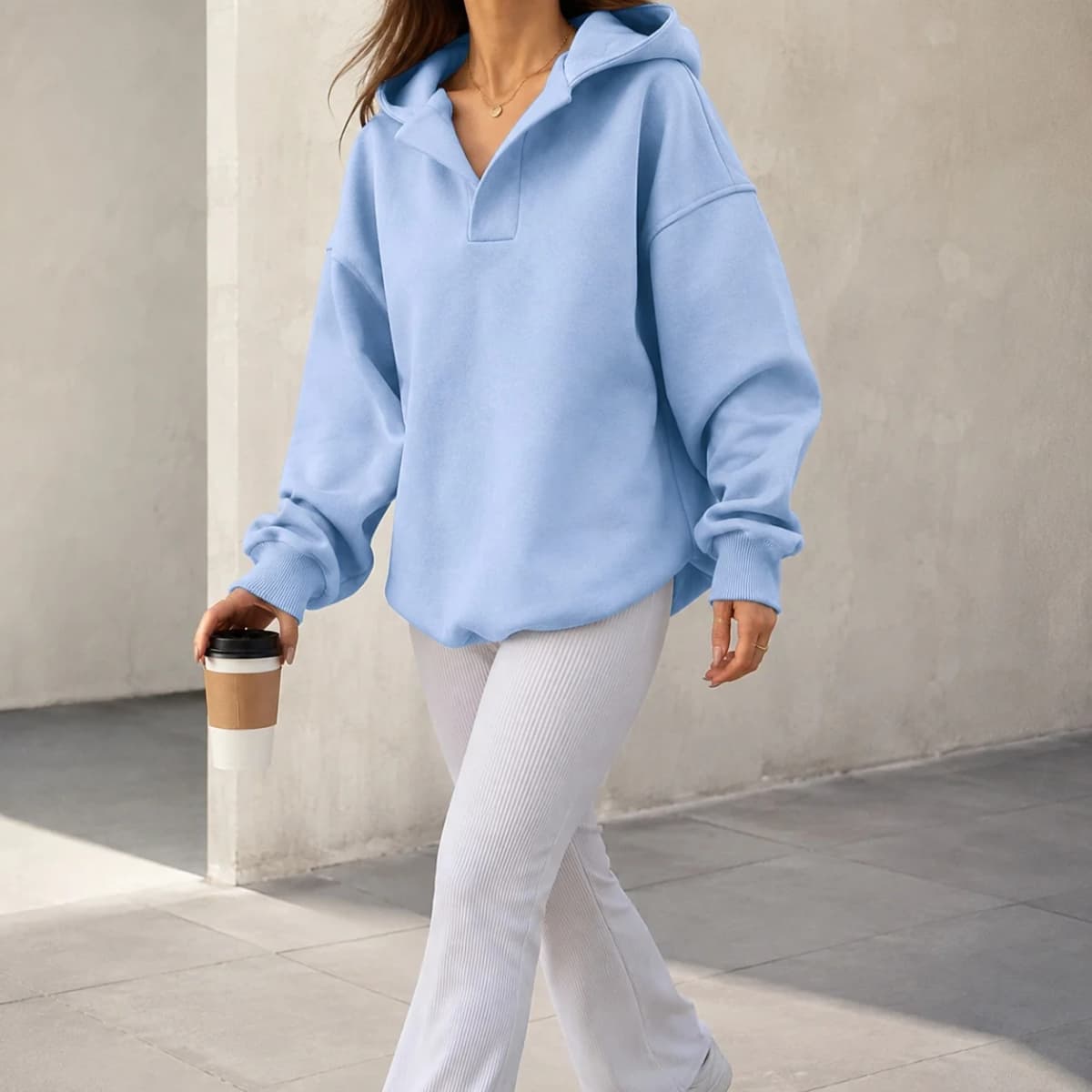 Loose Fit Hooded Hoodie Regular Length American and European Style with Single Pullover Regular Thickness Autumn Women Hoodie