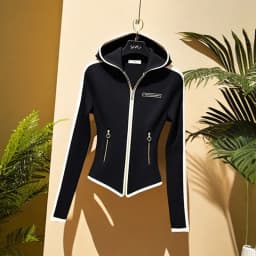 2025 Black New Fashion Early Spring Hoodie Beautiful Age-Reducing Coat Chic Stitching Hooded Sweater