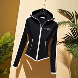 2025 Black New Fashion Early Spring Hoodie Beautiful Age-Reducing Coat Chic Stitching Hooded Sweater