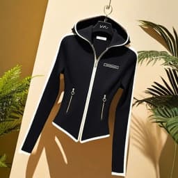 2025 Black New Fashion Early Spring Hoodie Beautiful Age-Reducing Coat Chic Stitching Hooded Sweater