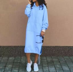 Hooded Pocket Loose Fit Commute Style Hoodie with Long Sleeve Long Length Regular Thickness Pullover Winter Women Hoodie