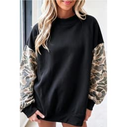 Loose Fit Pullover Hoodie Mid Length Country Style with Autumn Regular Sleeve Mock Neck Casual Digital Print Women Sweatshirt