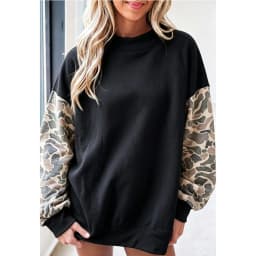 Loose Fit Pullover Hoodie Mid Length Country Style with Autumn Regular Sleeve Mock Neck Casual Digital Print Women Sweatshirt
