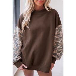 Loose Fit Pullover Hoodie Mid Length Country Style with Autumn Regular Sleeve Mock Neck Casual Digital Print Women Sweatshirt