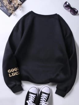 Enioy The Little Things Letter Printing Sweatshirt Women Street Pullover Warm Soft Hoodies Loose Crewneck Fleece Female Clothing