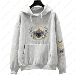 ACOTAR Velaris Sarah J Maas Sweatshirt Sleeve Print Hoodie Feyre Archeron Rhysand High Lord Pullover Drop Shoulder Tracksuit