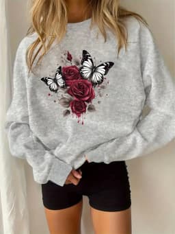 CLoose Sweatshirt Casual Long Sleeve Women Autumn and Winter Cartoon Bear Comfortable Pullover Crewneck Loose Female Clothes