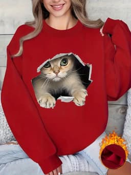 CLoose Sweatshirt Casual Long Sleeve Women Autumn and Winter Cartoon Bear Comfortable Pullover Crewneck Loose Female Clothes