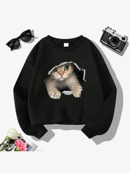 CLoose Sweatshirt Casual Long Sleeve Women Autumn and Winter Cartoon Bear Comfortable Pullover Crewneck Loose Female Clothes