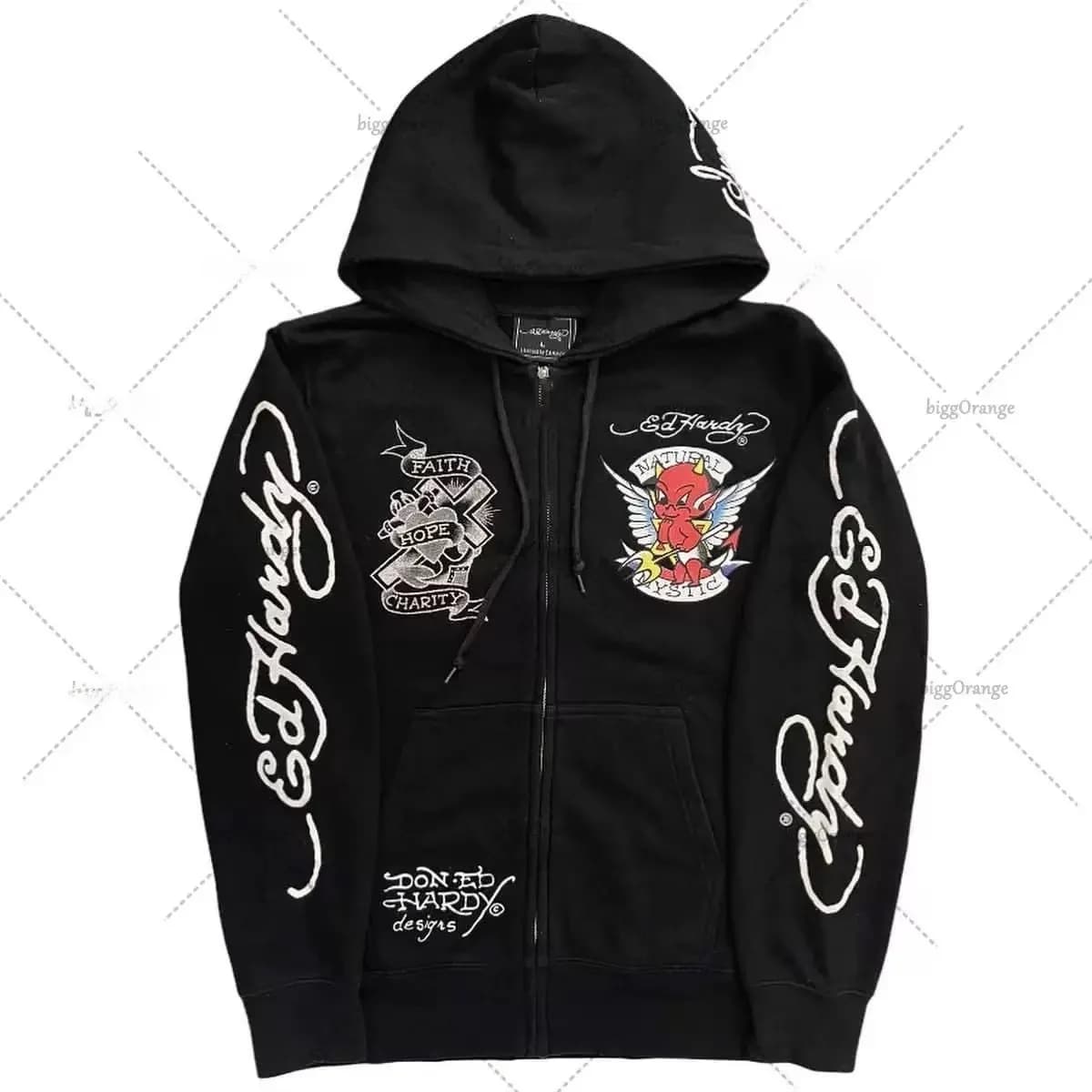 Black Hoodie Jacket Women's Streetwear Hip Hop Star Print Zipper Hooded Sweatshirt Y2K Harajuku Style Fleece Lined Cleanfit