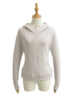 Slim Fit Zipper Hoodie Women's Spring Autumn Open Cardigan Style Fishbone Line Design Sense Top Coat Casual Fashion