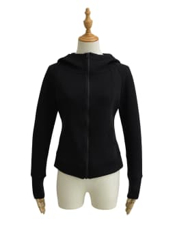 Slim Fit Zipper Hoodie Women's Spring Autumn Open Cardigan Style Fishbone Line Design Sense Top Coat Casual Fashion