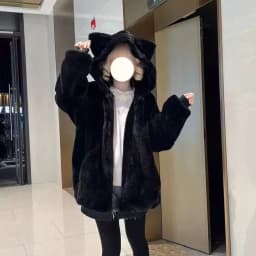 Japanese Kawaii Coat Long Sleeve Women Casual Solid Color Cat Ears Harajuku Sweatshirt Sweet Zipper Hoodie Autumn Winter Tops
