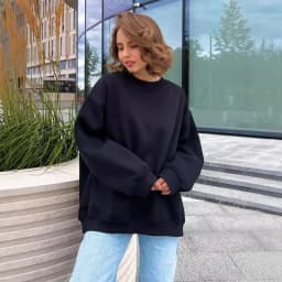 Loose Fit Pullover Hoodie Mid Length Streetwear with No Closure Regular Sleeve Regular Thickness Long Sleeve Women Sweatshirts
