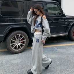 Loose Fit Reversible Hoodie Women's Wide Shoulder Top American Vintage Slouchy Off-Shoulder Sweater for Cool Girls in Fall