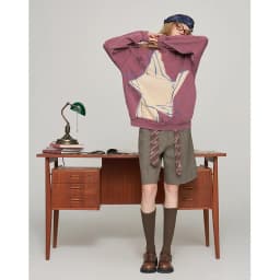 ELFSACK Women's Vintage Oversized Hoodie with Fox Graphic Print, Casual Long Sleeve Top for Daily Wear