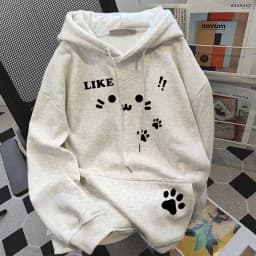 Cute Cartoon Print Hoodies Women Winter Thick Loose Preppy Casual Sweatshirts Y2K Korean Fashion Couple All Match Pullover