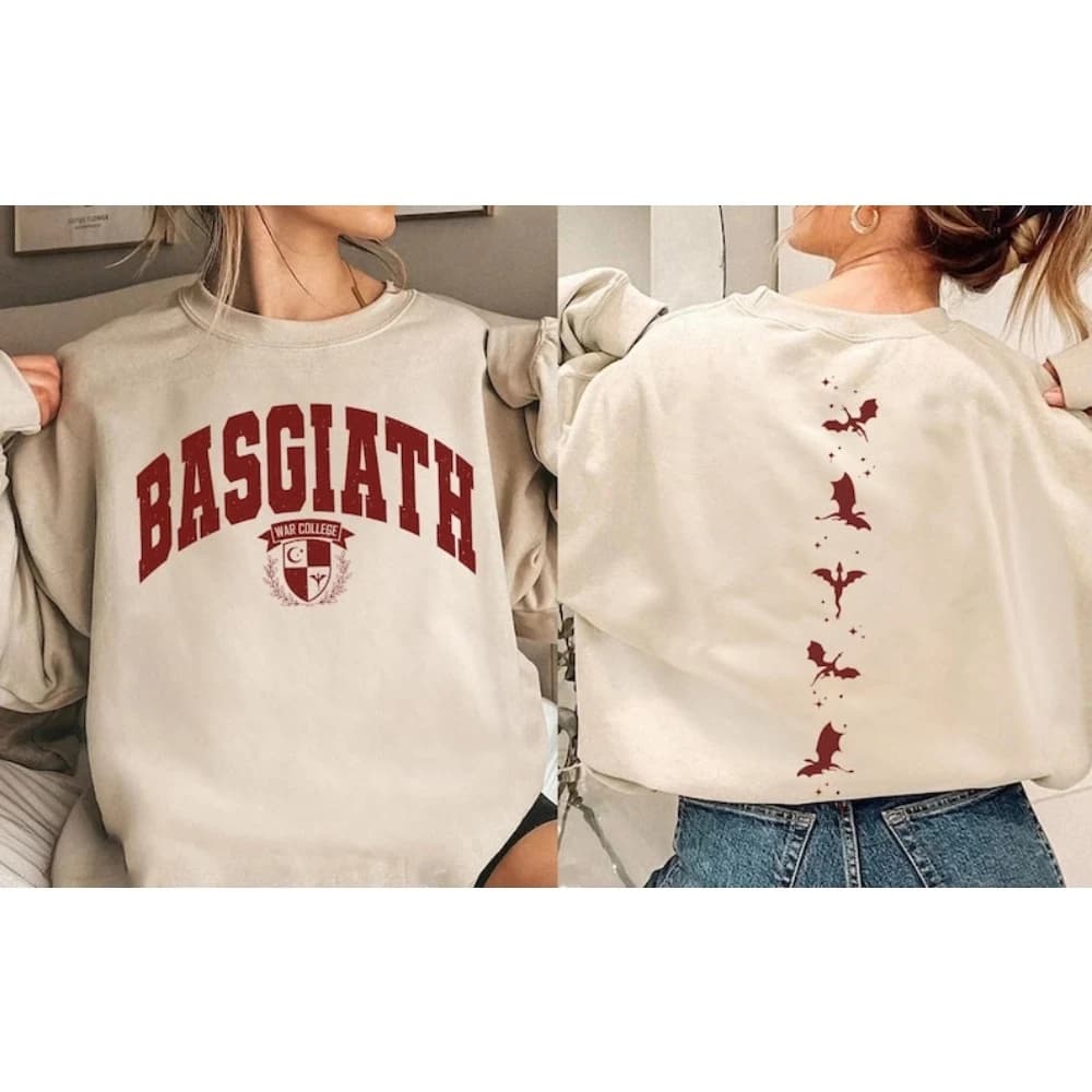 Fourth Wing Double-Sided Sweatshirts Basgiath War College Clothing Dragon Rider Sweatshirt Book Lover Men Women Fashion Tops