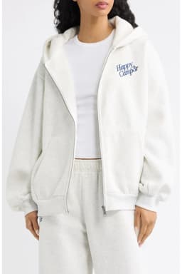 Y2K Women Zip‑Up Hooded Jacket Cute Dalmatians Dog Embroidery Back Design Oversized Loose Long Sleeve Casual Streetwear
