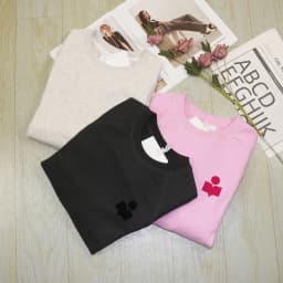 Pure Cotton Hoodie Women's Casual All-Match Top Velvet Print Comfortable Breathable Long Sleeve round Neck Sweatshirt