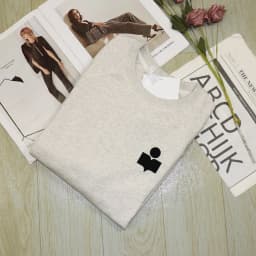 Pure Cotton Hoodie Women's Casual All-Match Top Velvet Print Comfortable Breathable Long Sleeve round Neck Sweatshirt