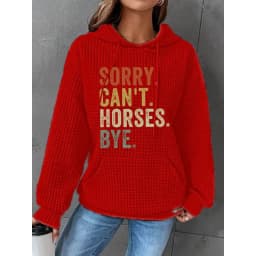 ilstile Women's Horses Print Hoodies Autumn Winter Long Sleeve Casual Outdoor Hooded Hoodies Sports Sweatshirts NEW