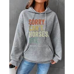 ilstile Women's Horses Print Hoodies Autumn Winter Long Sleeve Casual Outdoor Hooded Hoodies Sports Sweatshirts NEW