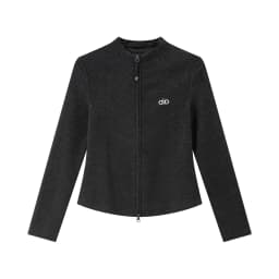 VIMLY Women's Casual Grey Sports Sweatshirt 2026 Autumn Stand Collar Zip Up Jacket Fashion Elegant Slim-fit Female Coat 31659
