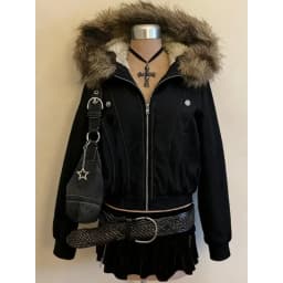 American Retro Jacket Faux Fur Hooded Longe Sleeve Women Casual Pure Color Vintage Sweatshirt Aesthetics Parkas Autumn Clothing