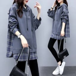 Retro American Style Hoodie Jacket Women's Spring Autumn Casual Patchwork Plaid Hooded Open Cardigan Top Loose Fit Long Sleeve