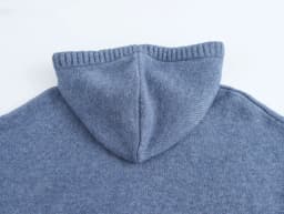 New Autumn And Winter Women's Casual Loose Fitting Patch Bag Drawstring Knitted Hooded Sweater Sweatshirt Jacket