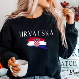 Hrvatska Croatia Flag Sweatshirt Croatian Victory Day Unisex Crewneck Pullover International Gift European Clothing