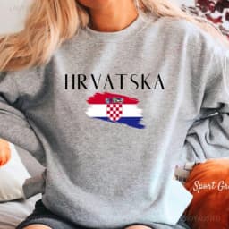 Hrvatska Croatia Flag Sweatshirt Croatian Victory Day Unisex Crewneck Pullover International Gift European Clothing