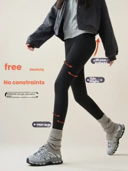 New Winter Thermal Fleece Lined Leggings Women's Outdoor Wear Thickened Plush Trousers Cold Weather Warm Pants Woman Clothing